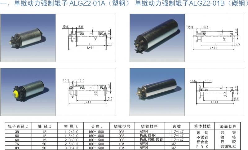 单链动力强制辊子 ALGZ2-01A（塑钢）